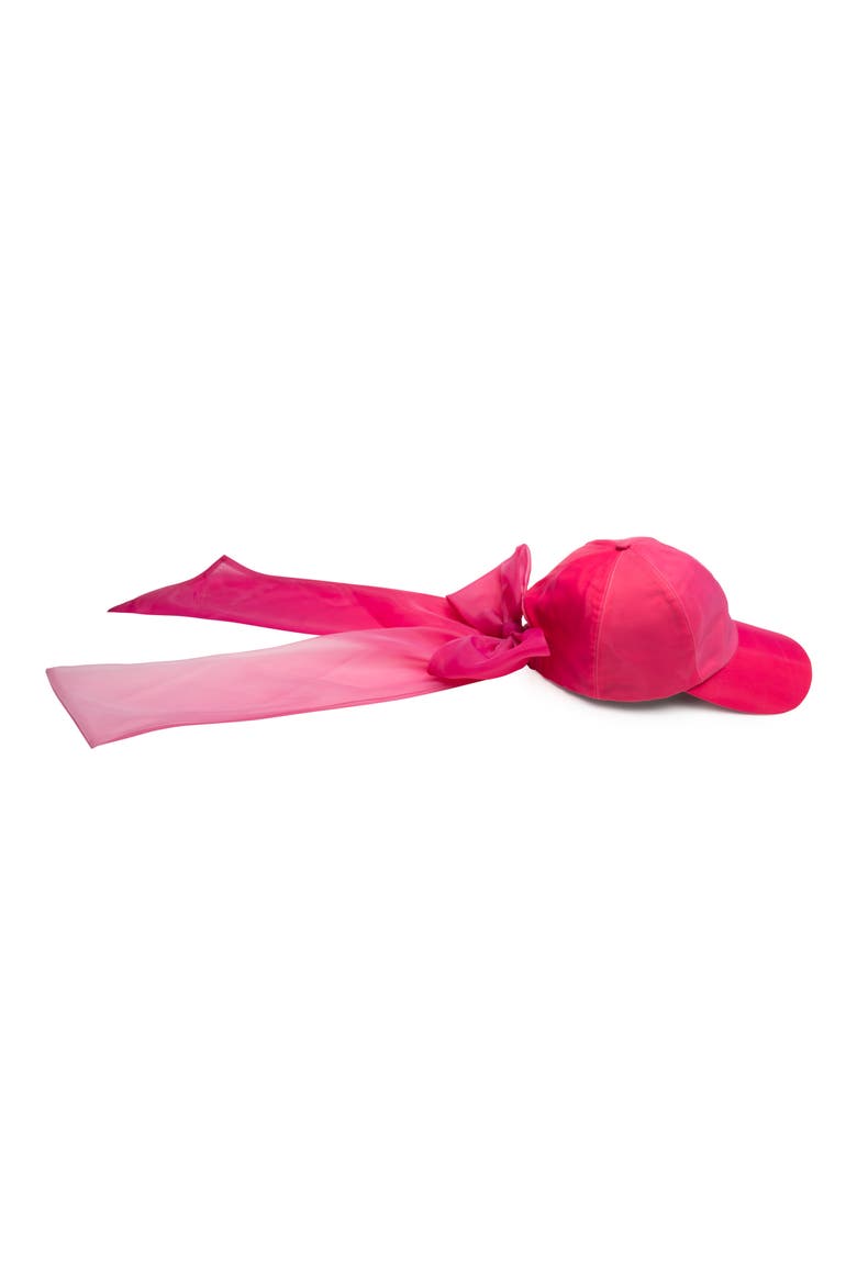 Lauren Back Bow Baseball Cap, Alternate, color, PINK