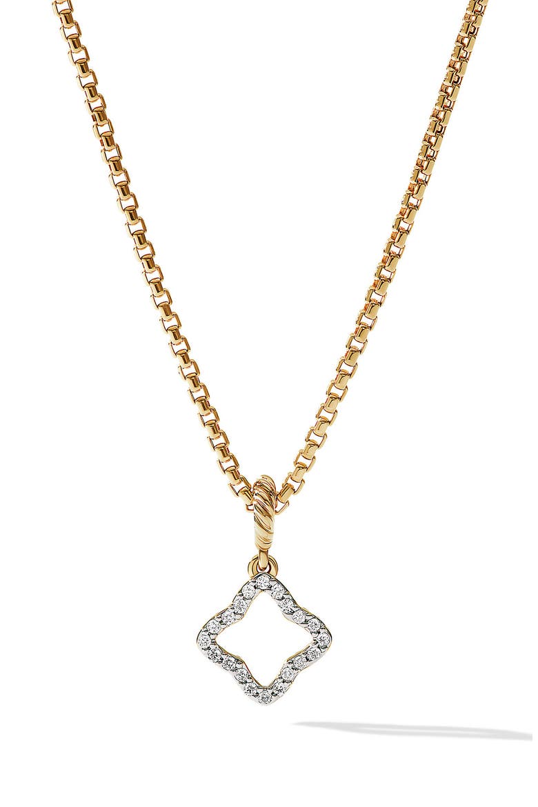 Diamond Quatrefoil Pendant, Main, color, YELLOW GOLD