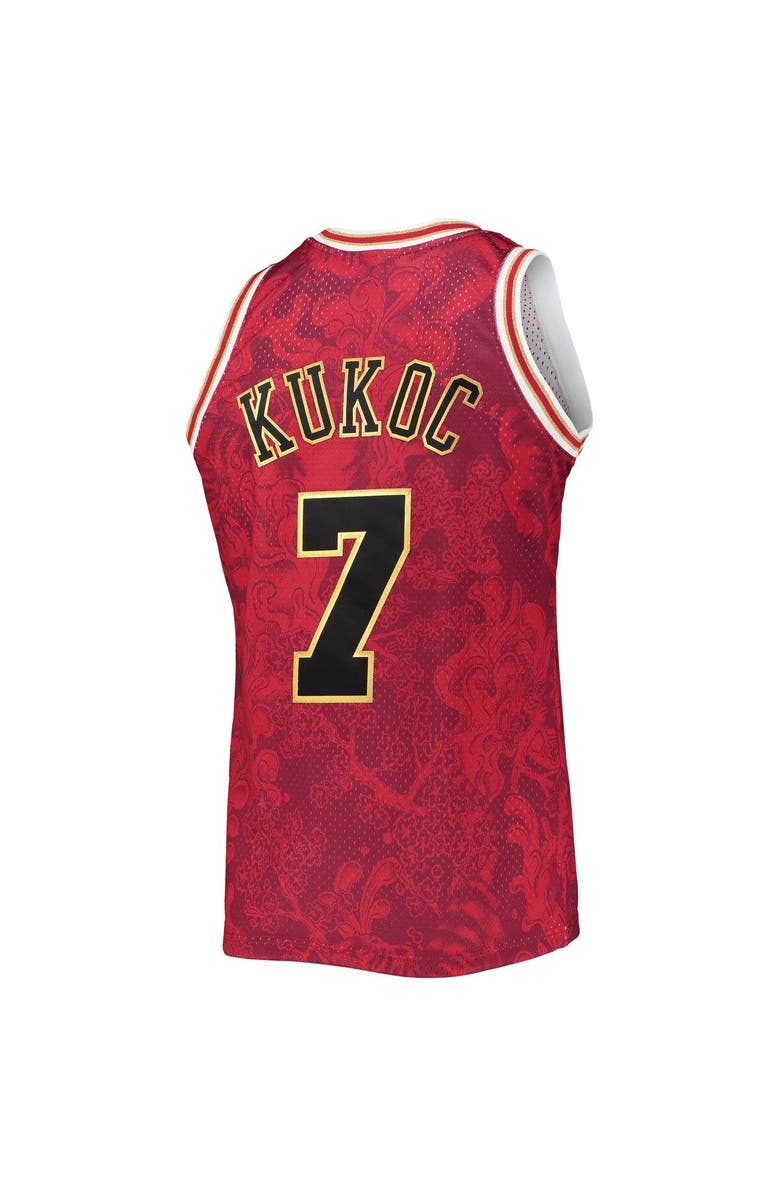 Mitchell & Ness Men's Mitchell & Ness Toni Kukoc Red Chicago Bulls Hardwood Classics 1997-98 Lunar New Year Swingman Jersey, Alternate, color,