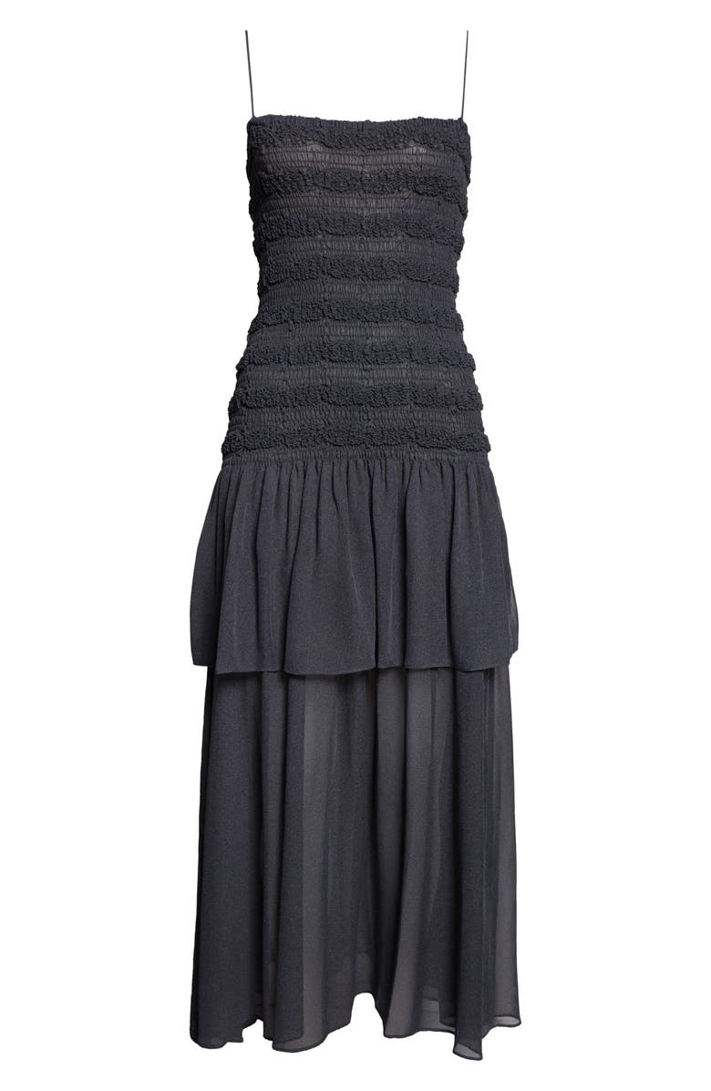 Proenza Schouler Michal Smocked Midi Dress, Main, color, Dark Navy
