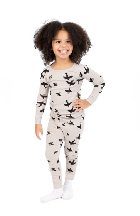 Kids Two-Piece Cotton Printed Matching Family Pajamas, Animal Friends (Toddler, Little Kid & Big Kid)