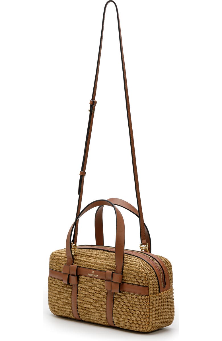 LA PORTEGNA Bibi Jute Bag With Shoulder Strap And Iconic Knots, Alternate, color, Light Brown