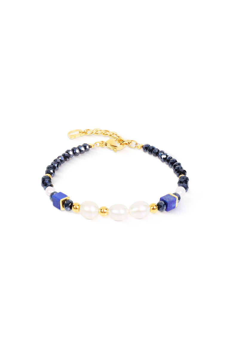 Bracelet Cosmic Pearls Midnight Gold, Main, color, Blue