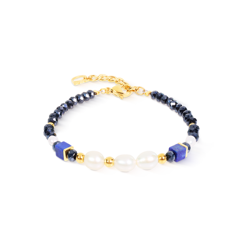 Bracelet Cosmic Pearls Midnight Gold