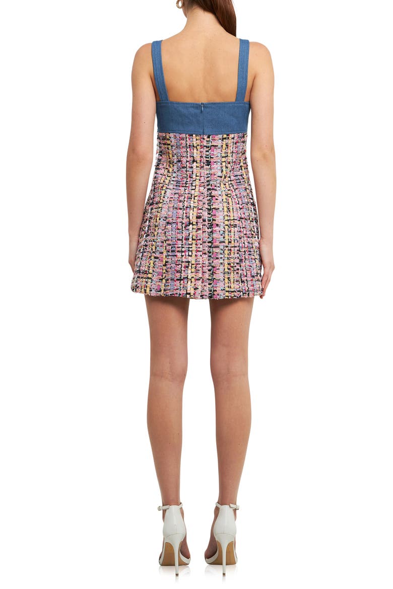Tweed Square Neck Shift Dress, Alternate, color, PINK MULTI