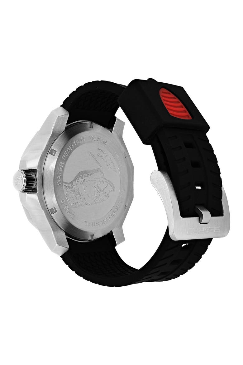 Scuba Dragon Professional Silicone Strap Watch, Alternate, color, SILVER