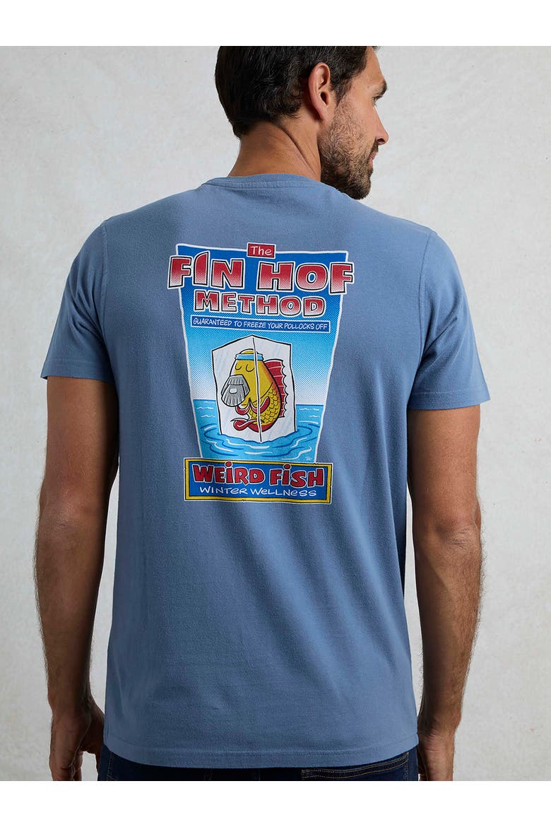 Fin Hof Back Print Artist T-Shirt, Alternate, color, Mid Blue