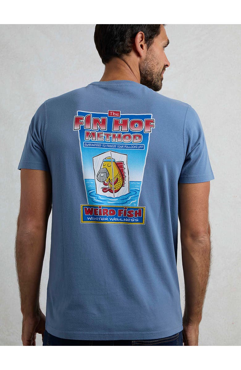 Weird Fish Fin Hof Back Print Artist T-Shirt, Alternate, color, Mid Blue