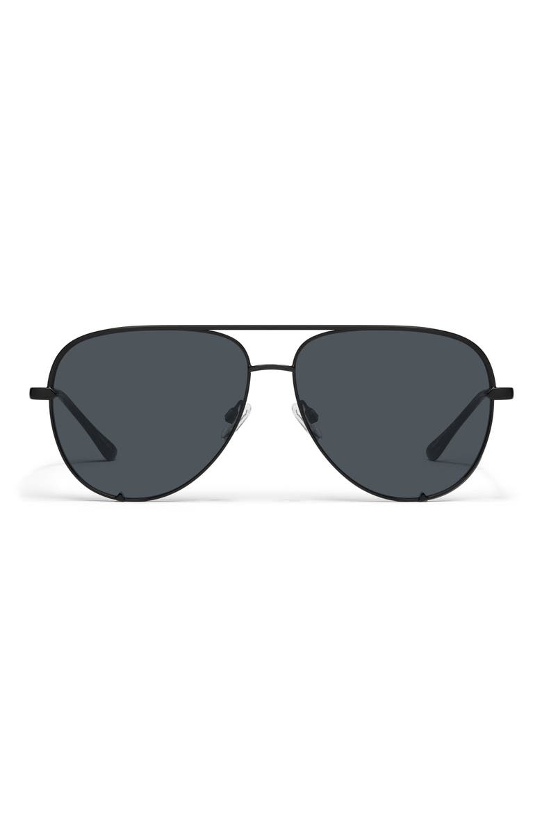 High Key Mini 60mm Aviator Sunglasses, Main, color, BLACK/ SMOKE POLARIZED