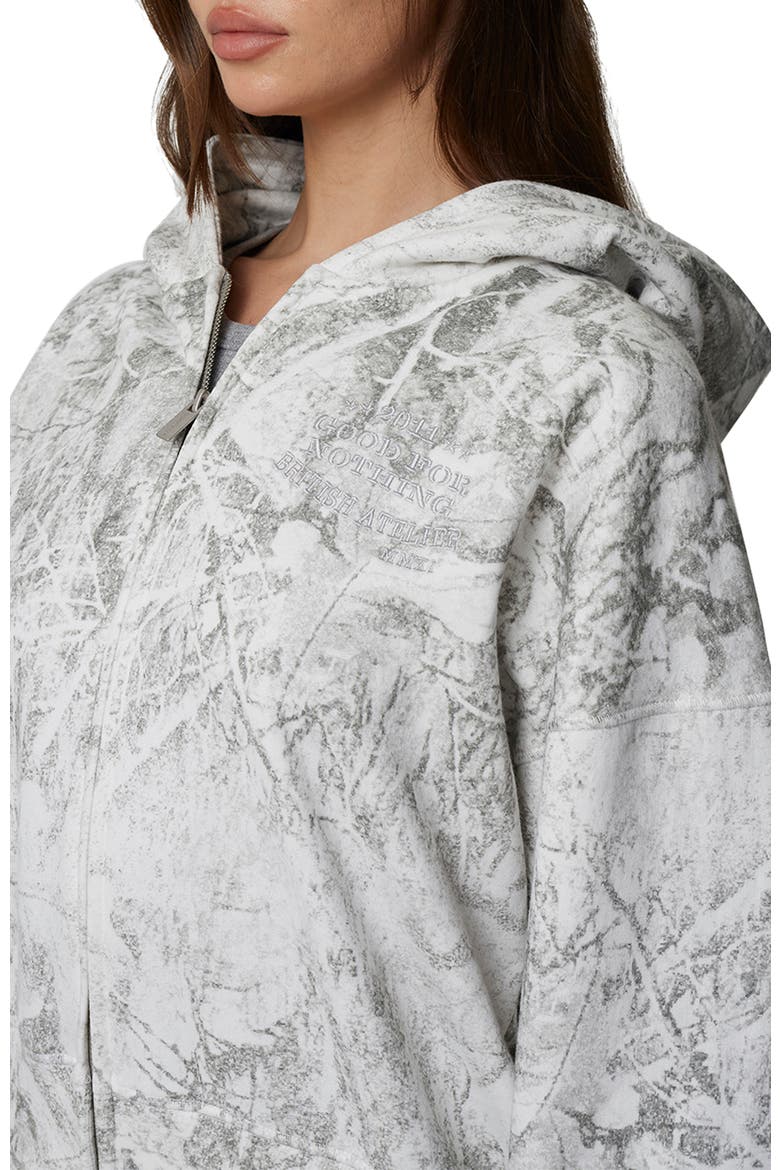 Cropped Zipped Icarus Hoodie, Alternate, color, White