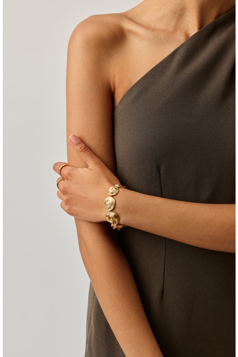 Spiral Statement Bracelet, Alternate, color, GOLD