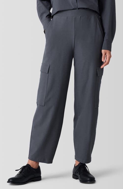 Eileen Fisher Ankle Lantern Cargo Pants In Ebony