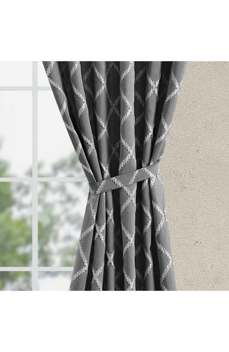 Jessica Simpson Lynee Geometric Satin Jacquard Blackout Curtains - 52" x 84", Alternate, color, 