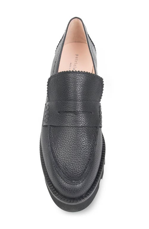 Patricia Green Vince Lug Sole Penny Loafer In Black
