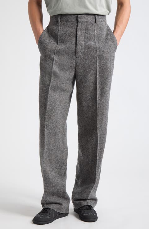 Herringbone Wool Tailored Trousers