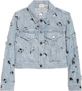 Alice + Olivia Chloe Eyelet Embroidered Denim Jacket