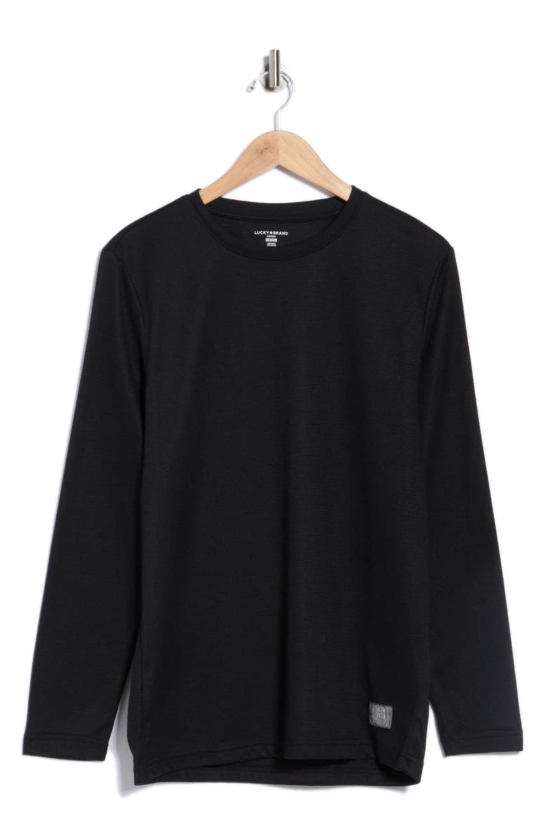 Lucky Brand Brushed Thermal T-Shirt, Alternate, color, Jet Black