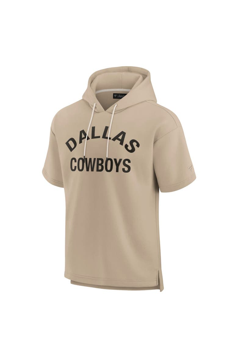 Unisex Fanatics Signature Khaki Dallas Cowboys Elements Super Soft Fleece Short Sleeve Pullover Hoodie, Alternate, color, Khaki