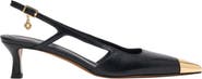 maje Smooth leather slingback pumps