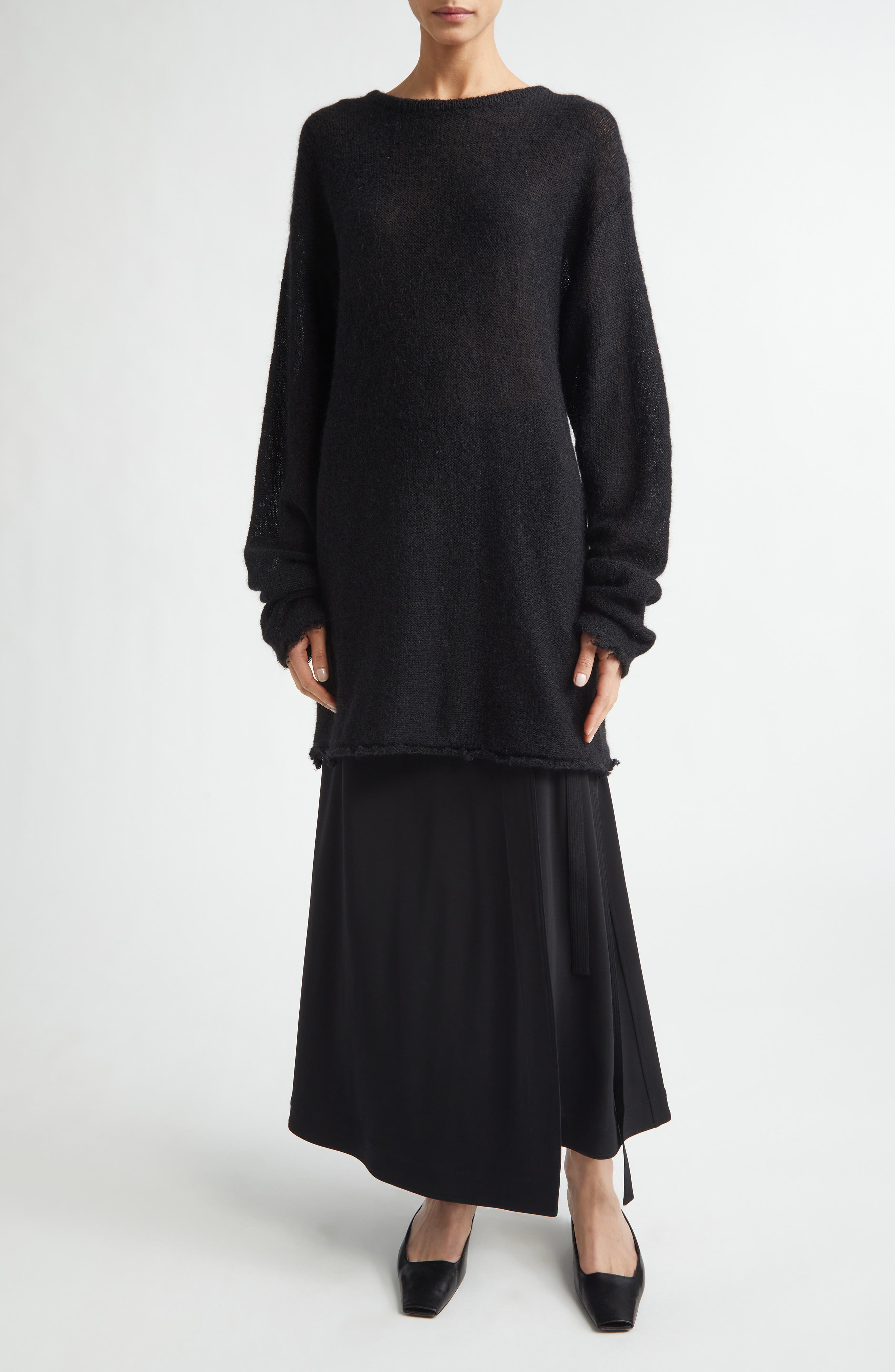 Longline Mohair Blend Sweater - image 2