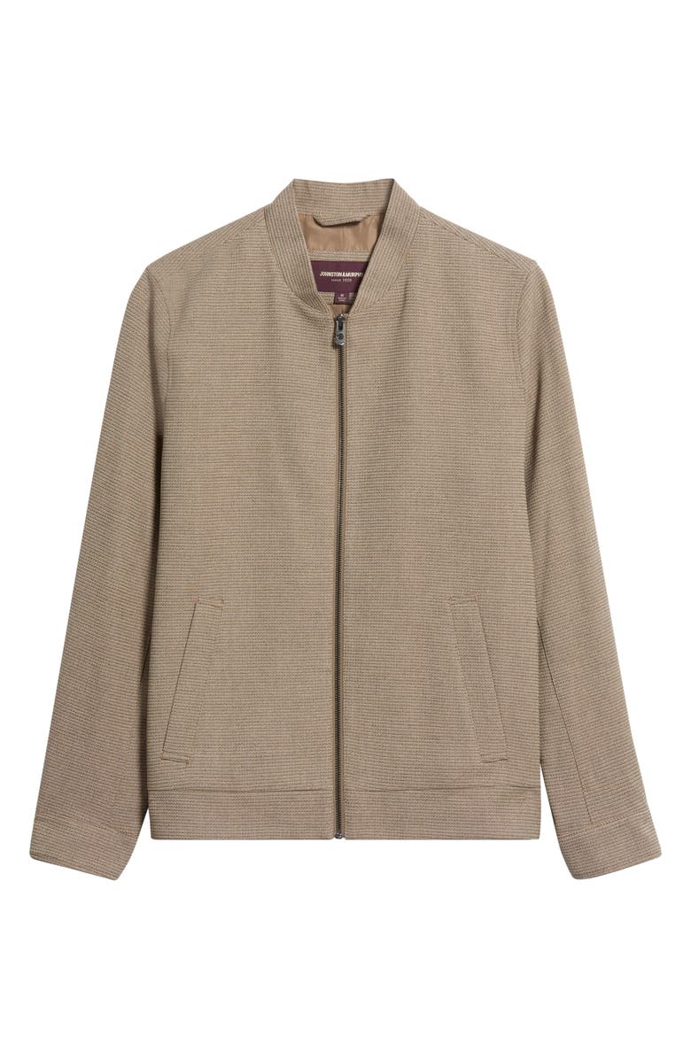 Johnston & Murphy Pattern Zip Jacket, Alternate, color, Brown