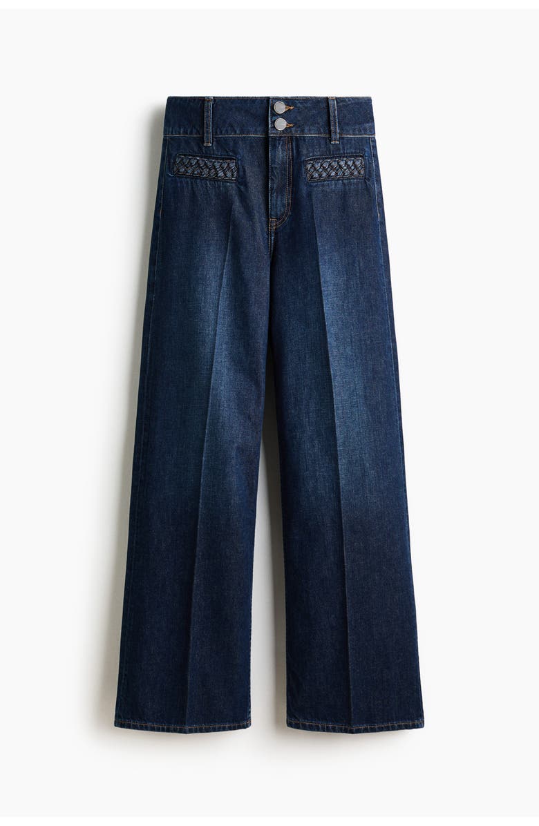 H&M Wide High Jeans, Main, color, Dark Denim Blue
