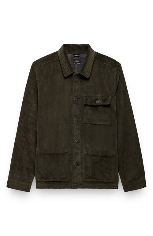 Prana Ridgecrest Organic Cotton Corduroy Chore Coat In Green