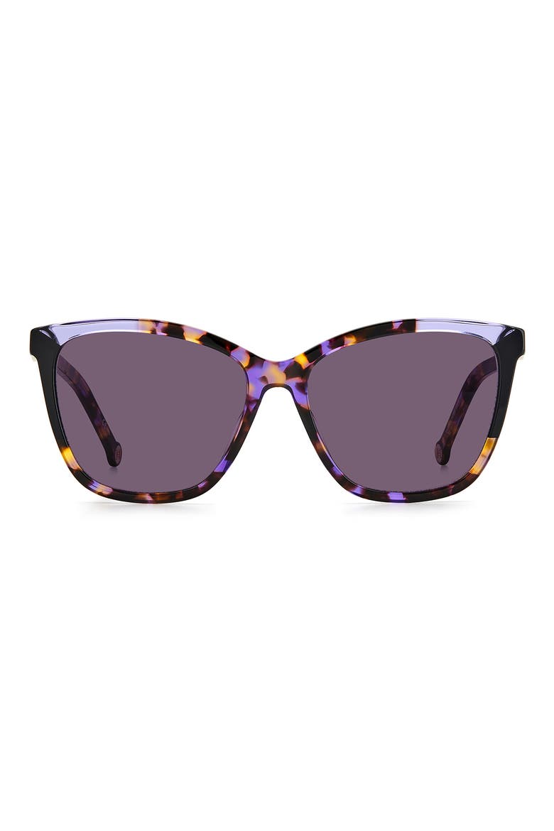 58mm Square Sunglasses, Main, color, VIOLET HAVANA BLACK