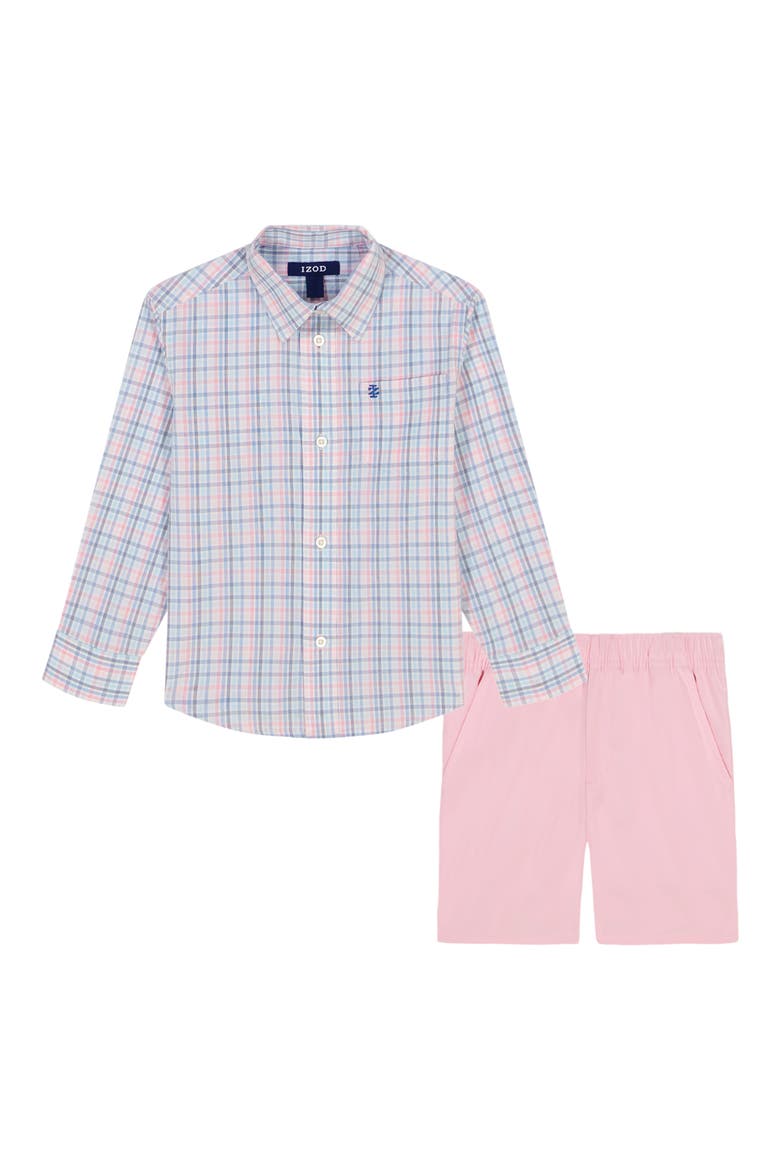 Kids' Bridgeport Plaid Button-Down Shirt & Shorts, Main, color, FAIRYTALE