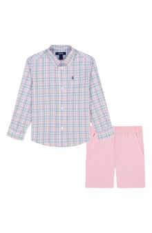 IZOD Kids' Bridgeport Plaid Button-Down Shirt & Shorts