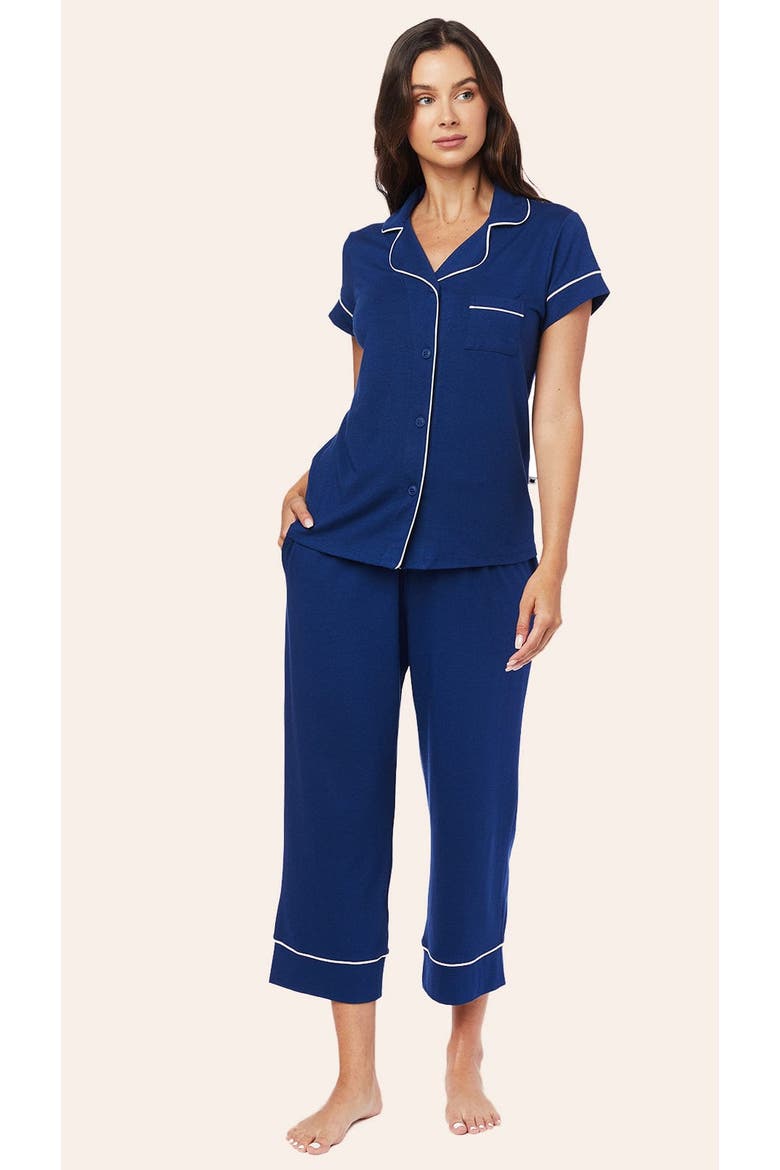 Pima Knit Capri Set, Main, color, Marine Blue