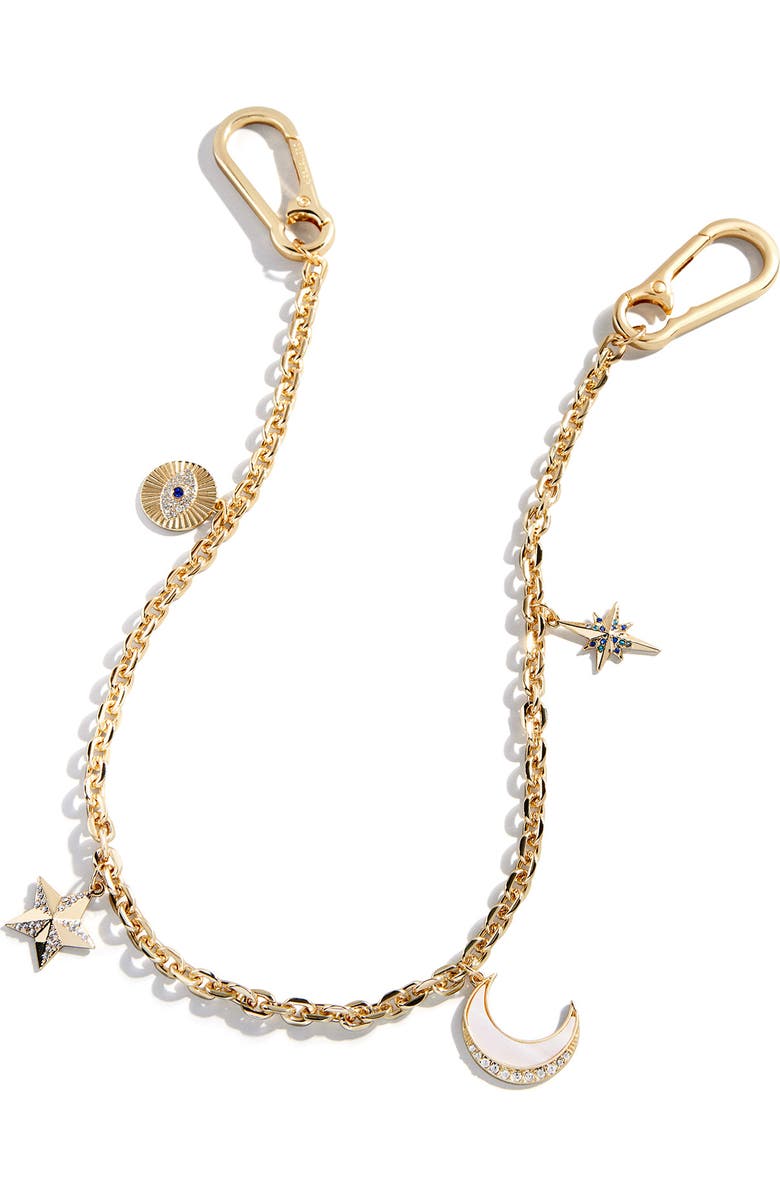 BaubleBar Luck Chain Bag Charm, Main, color, Gold Multi - Celestial Charms