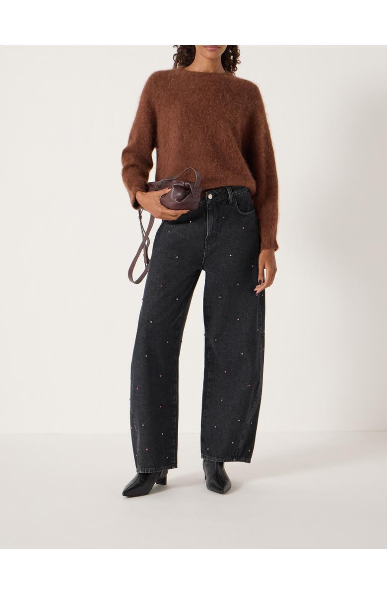 Hush Embellished Bree Barrel Leg Jeans, Alternate, color, Washed Black