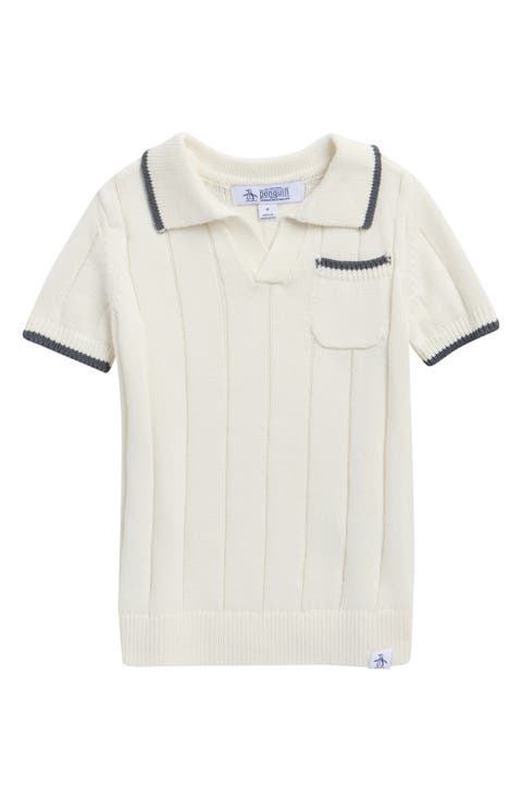 Kids' Tipped Cotton Polo Sweater