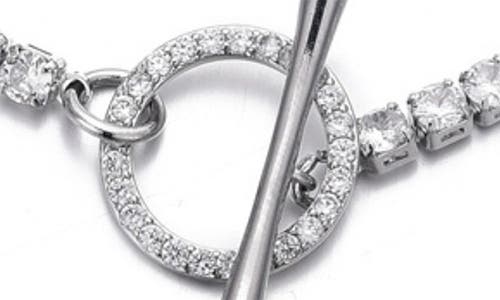 Adornia Crystal Toggle Tennis Bracelet In Silver