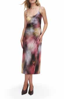 The Amber Abstract Print Midi Slipdress