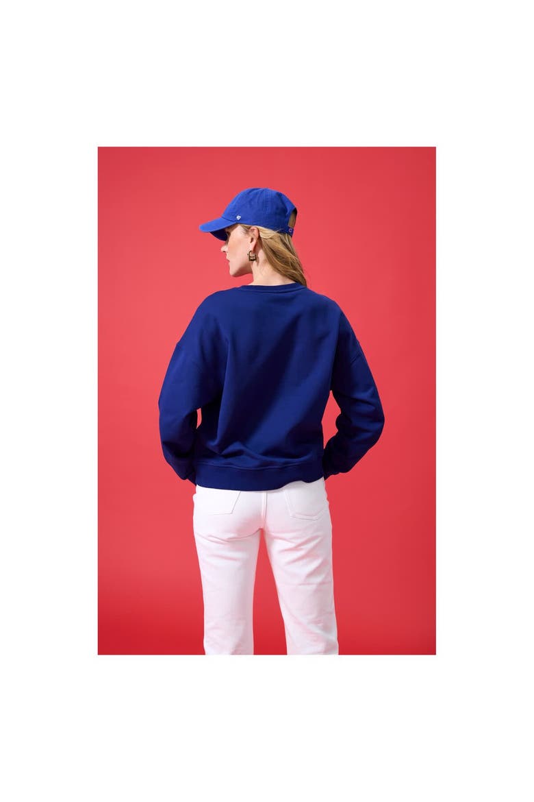 Women's Terez Navy Chicago Cubs Oversized Gemstone Logo Sweatshirt, Alternate, color, Navy