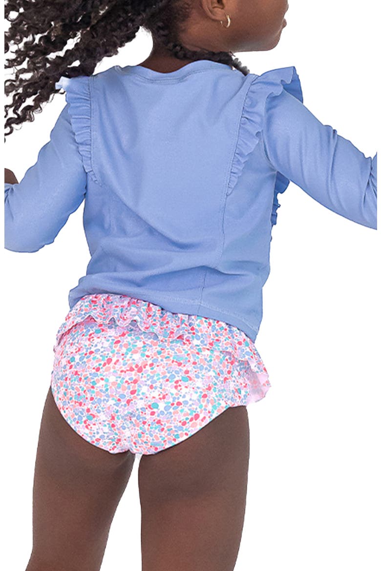 KIds Shimmer Ruffled Two-Piece Rashguard Swimsuit, Alternate, color, PERIWINKLE