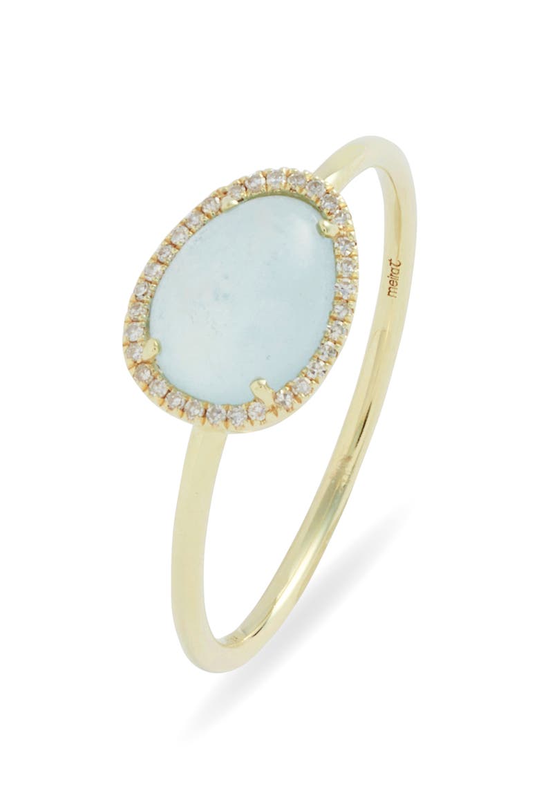 Milky Amazonite & Diamond Ring, Main, color, YELLOW GOLD
