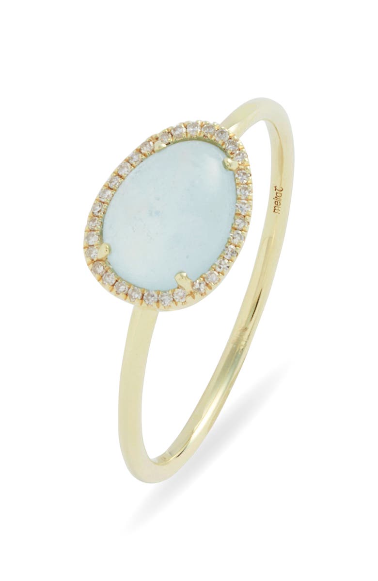 Meira T Milky Amazonite & Diamond Ring, Main, color, Yellow Gold