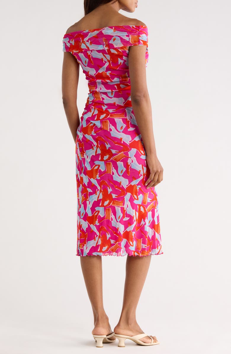 Diane von Furstenberg Lovina Sleeveless Mesh Body-Con Dress, Alternate, color, Island Camo Small Pink