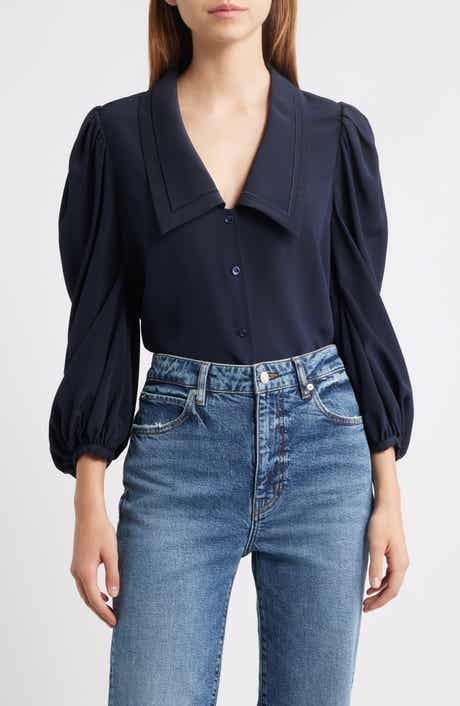 FRAME The Long Sleeve Silk Sailor Shirt