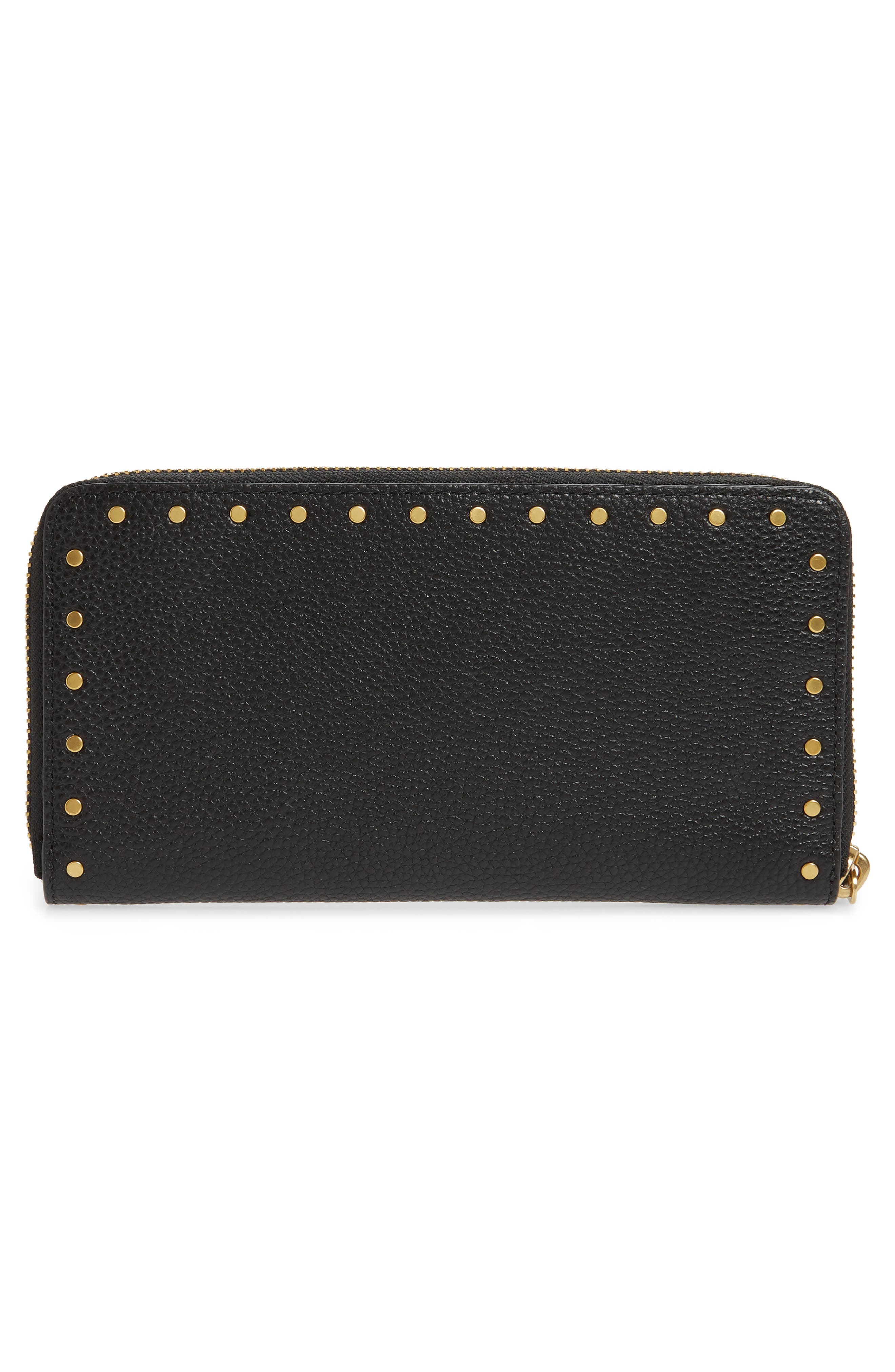 COACH Border Rivets Accordion Zip Leather Wallet (Women) | Nordstrom