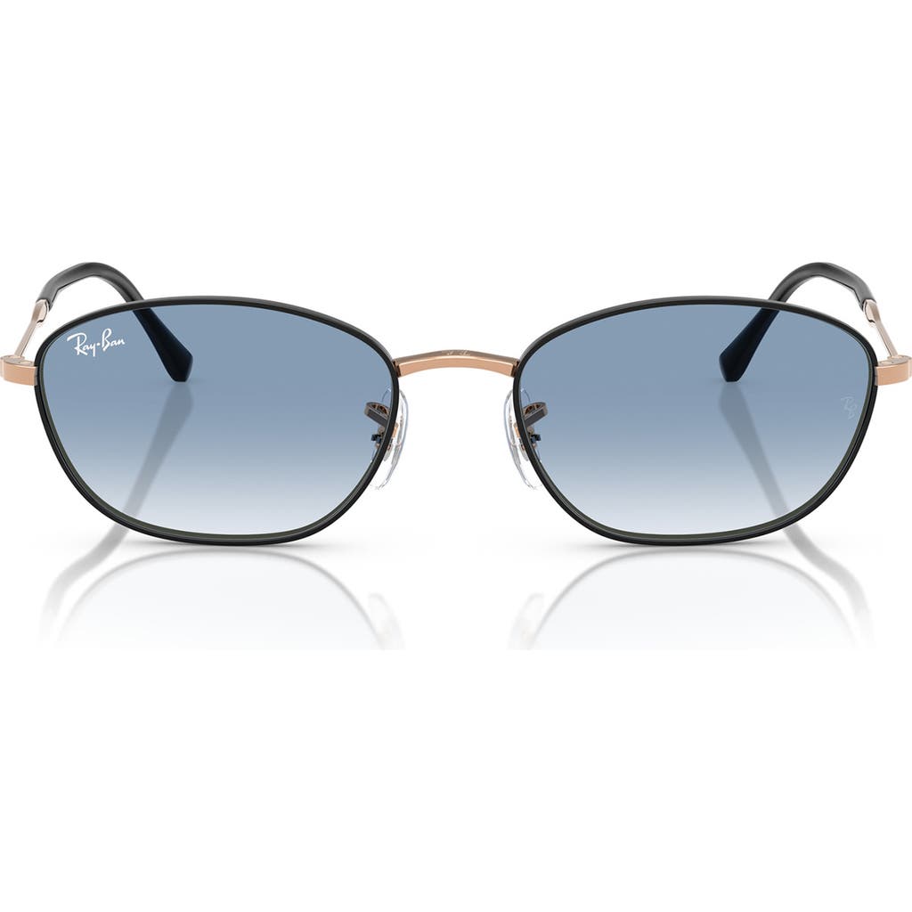 Ray Ban Ray-ban 58mm Irregular Oval Sunglasses In Rose Gold Black