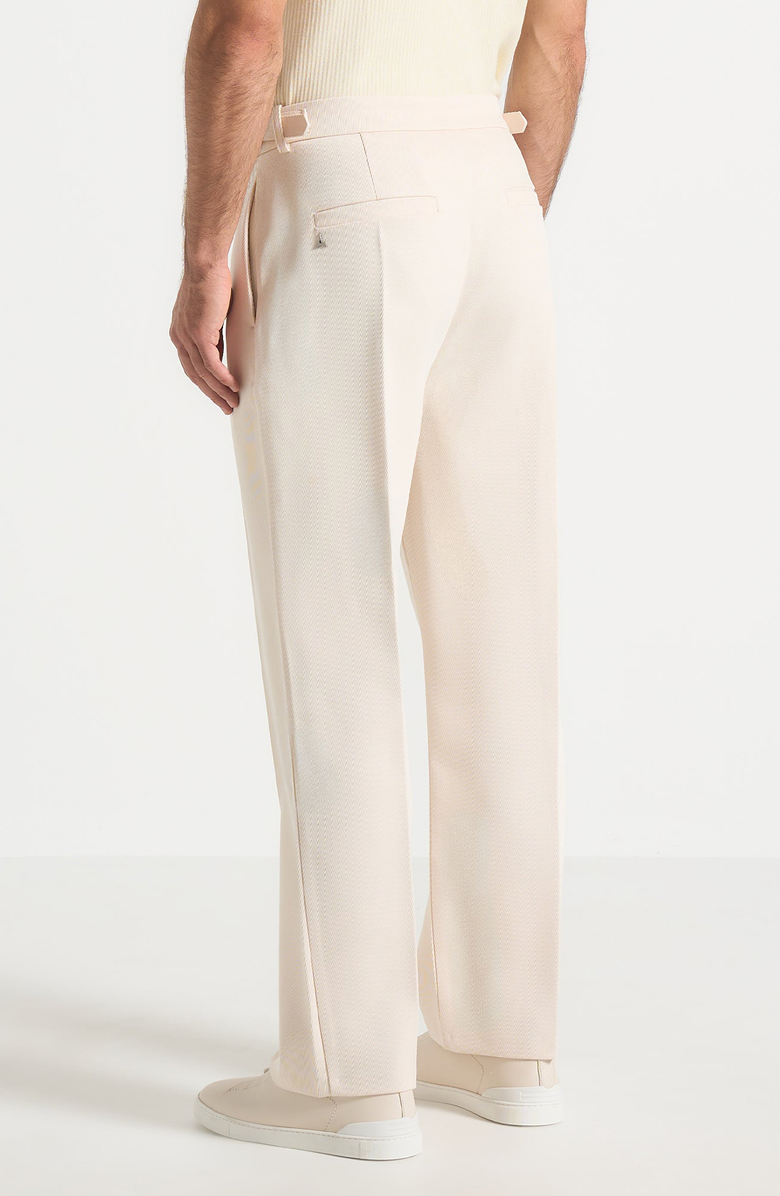 Manière De Voir Dorian Relaxed Fit Twill Pleated Tailored Trousers, Alternate, color, Cream