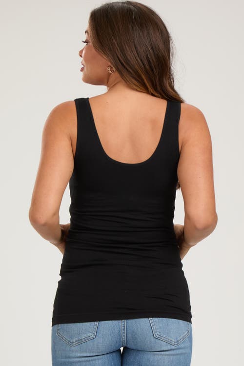 Pinkblush Sleeveless Fitted Tank Top In Black