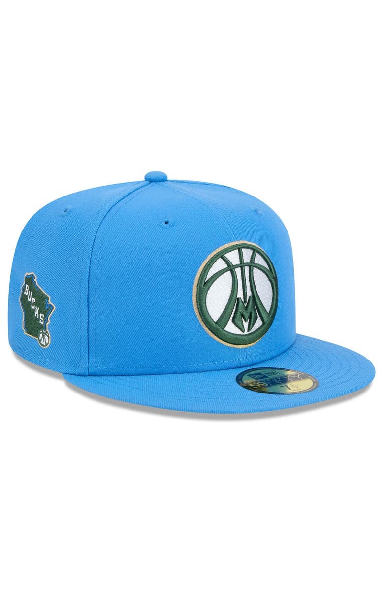 New Era Men's New Era Blue Milwaukee Bucks 2024/25 City Edition Alternate 59FIFTY Fitted Hat, Main, color,