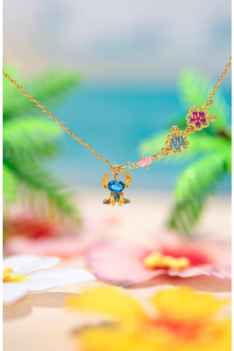 x Disney Stitch Pendant Necklace, Alternate, color, GOLD