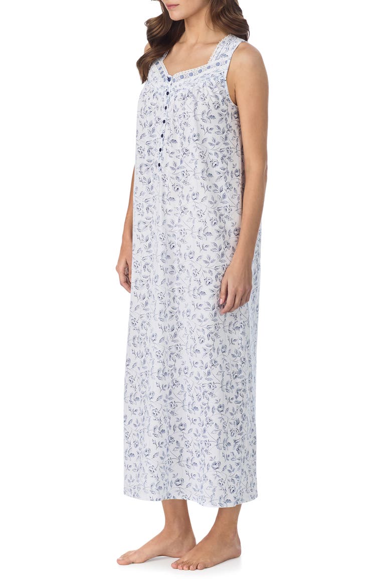 Sleeveless Jersey Ballet Nightgown, Alternate, color, WHITE/ NAVY