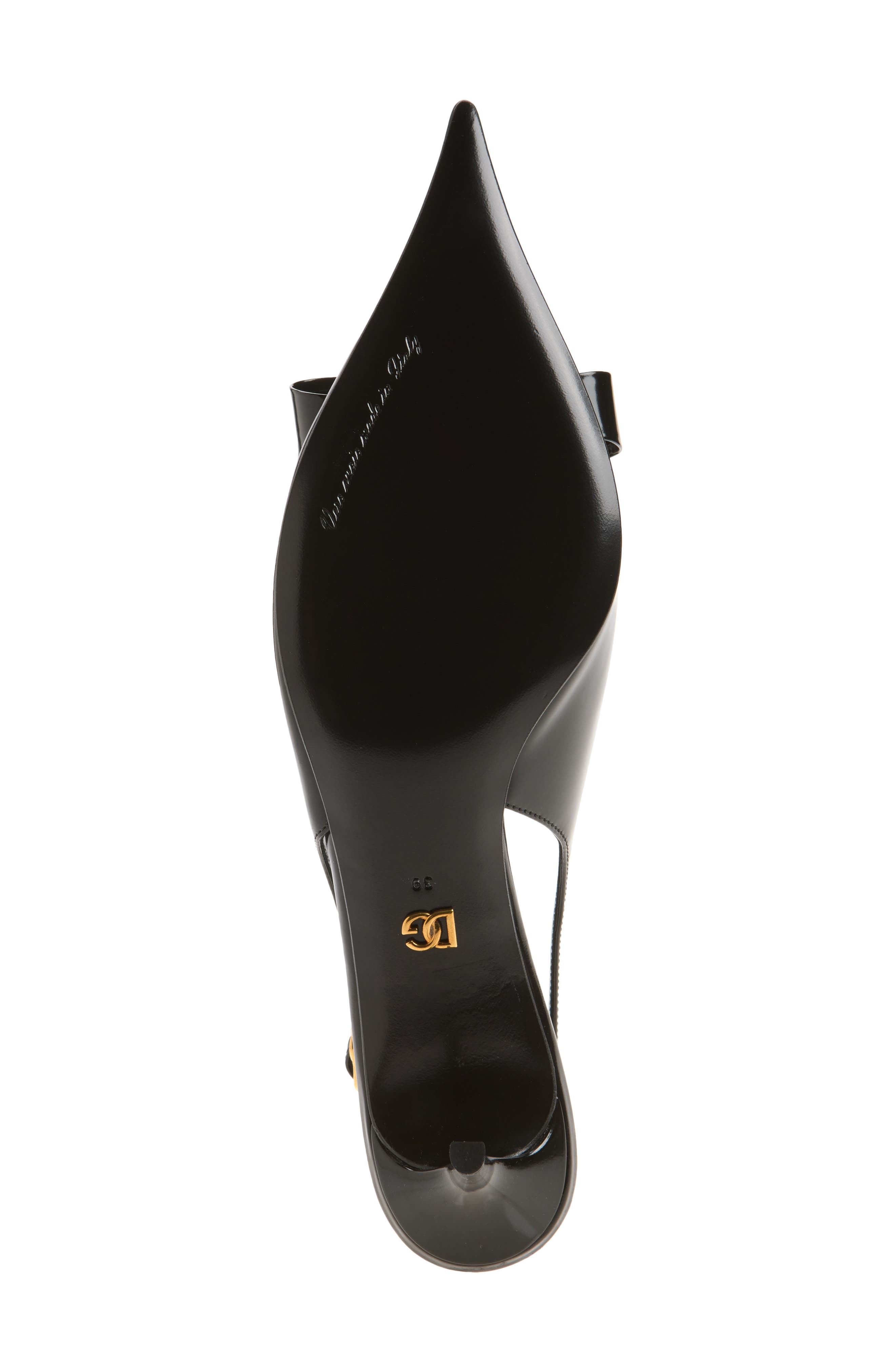 Coeur Bow Pointed Toe Slingback Pump, Alternate, color, NERO